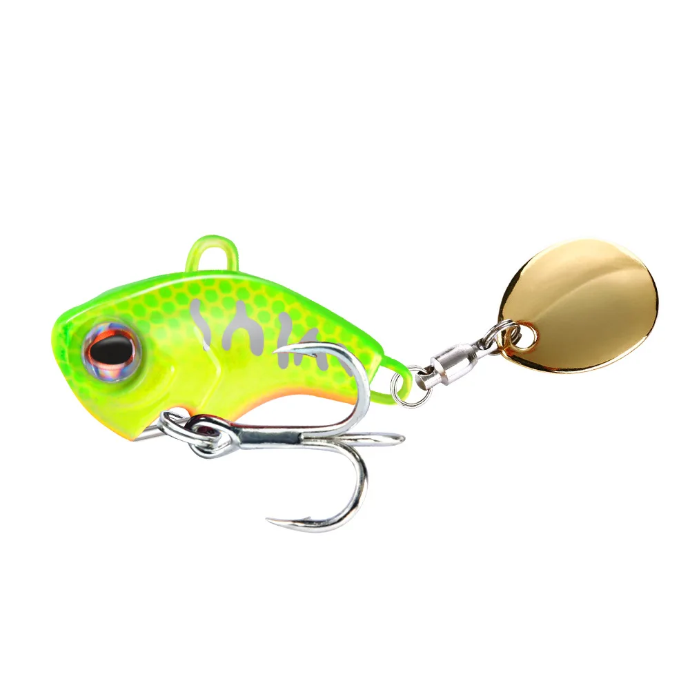 New Arrival 1PCS 7g/10g/14g/20g Metal VIB Fishing Lure Spinner Sinking Rotating Spoon Pin Crankbait Sequins Baits Fishing Tackle