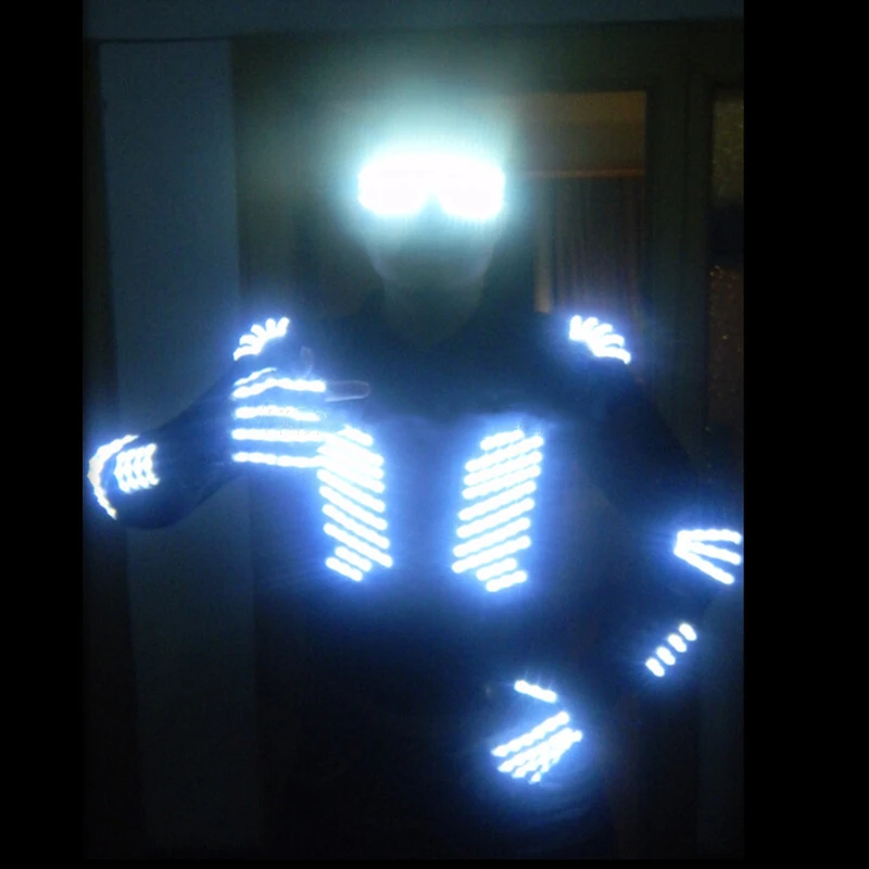 Led Suit For LED Robot suits Fashion LED Armor Light Up Jackets Costume Glove Glasses Led Outfit Clothes