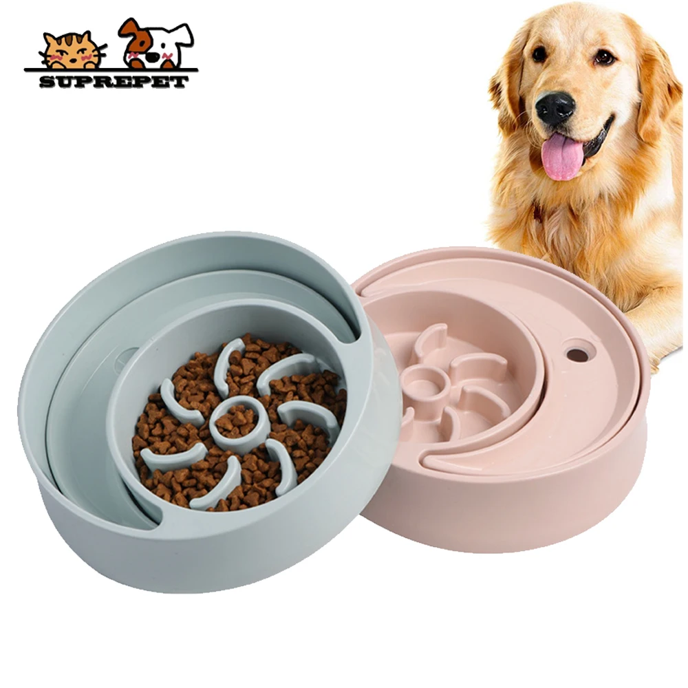 SUPREPET Pet Water Bowls Slow Feeder Dog Bowl Prevent Choking Feeders for Small Medium Dogs Puppy Accessories Dropshiping