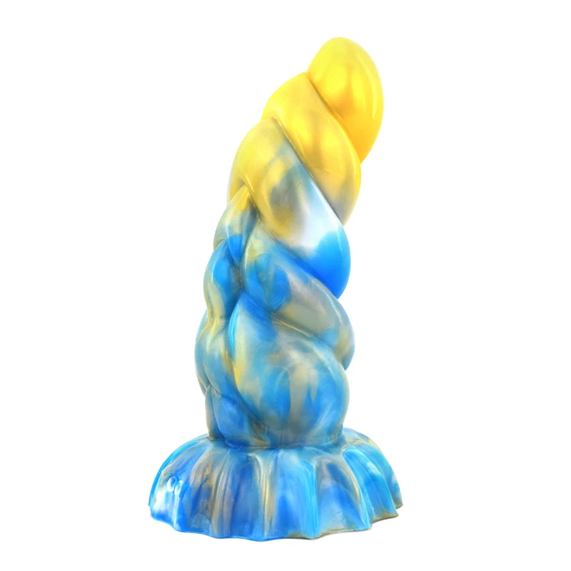 FAAK New Multi Color Gold Blue Sex Toys For Women Erotic Design Horse Dragon Dildo Large Silicone Anal Plug With Suction Cup