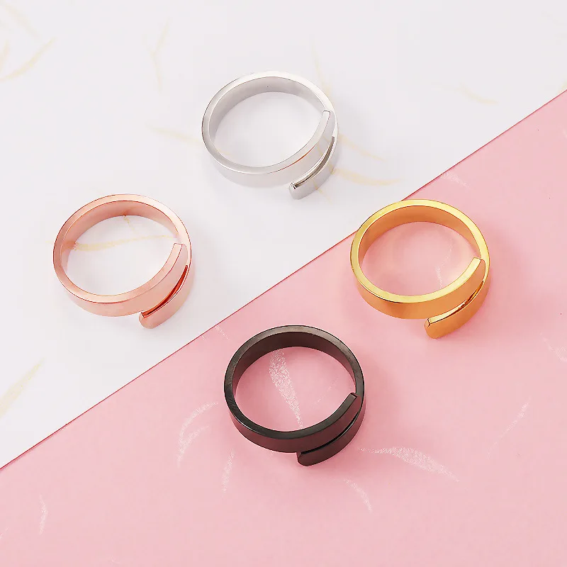 

10Pcs/Lot Stainless Steel Mirror Polish Irregular Blank Ring For DIY Women Men Lovers Gifts Jewelry