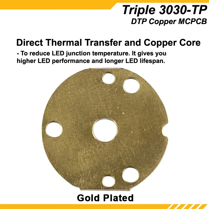 Медный MCPCB KDLITKER 3030-TP Triple DTP для светодиодов серий Osr 3030 (2 шт.)