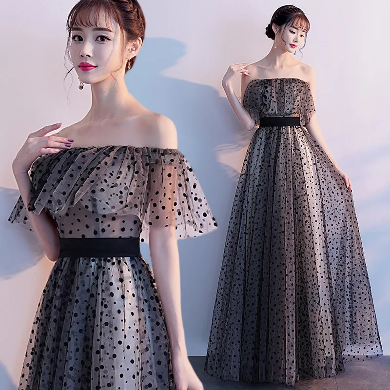 2019 nowa moda wieczorowa sukienka Sexy Off the Shoulder krótki rękaw linii Prom sukienka na imprezę bankiet suknia wieczorowa Boat Neck