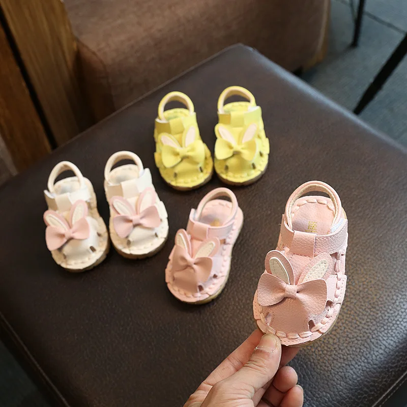 summer new girls sandals 0-1 years old baby shoes baby soft bottom toddler shoes Baotou sandals first walker