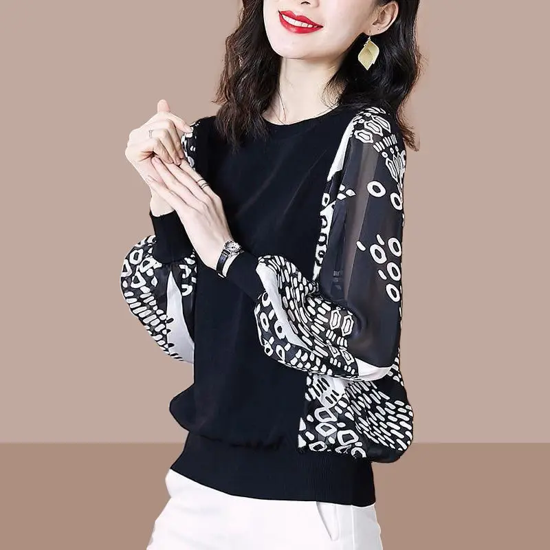 

Chiffon Shirt Spring And Autumn New Fashion Korean Style Loose Women's Long-sleeved T-shirt Women's Top Bottoming Shirt Casual