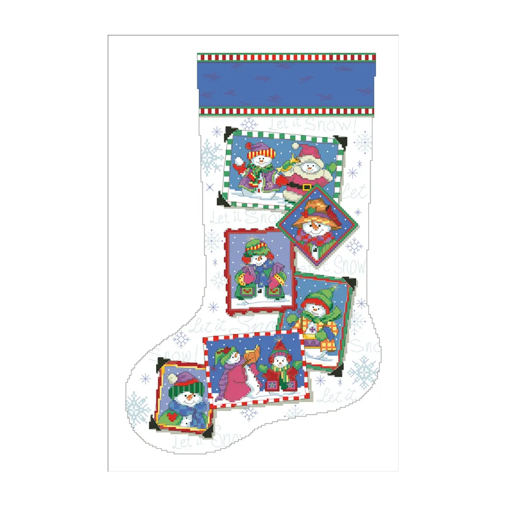 Angel baby stocking cross stitch kit flowers 18ct 14ct 11ct cotton silk thread white fabric embroidery DIY handmade needlework