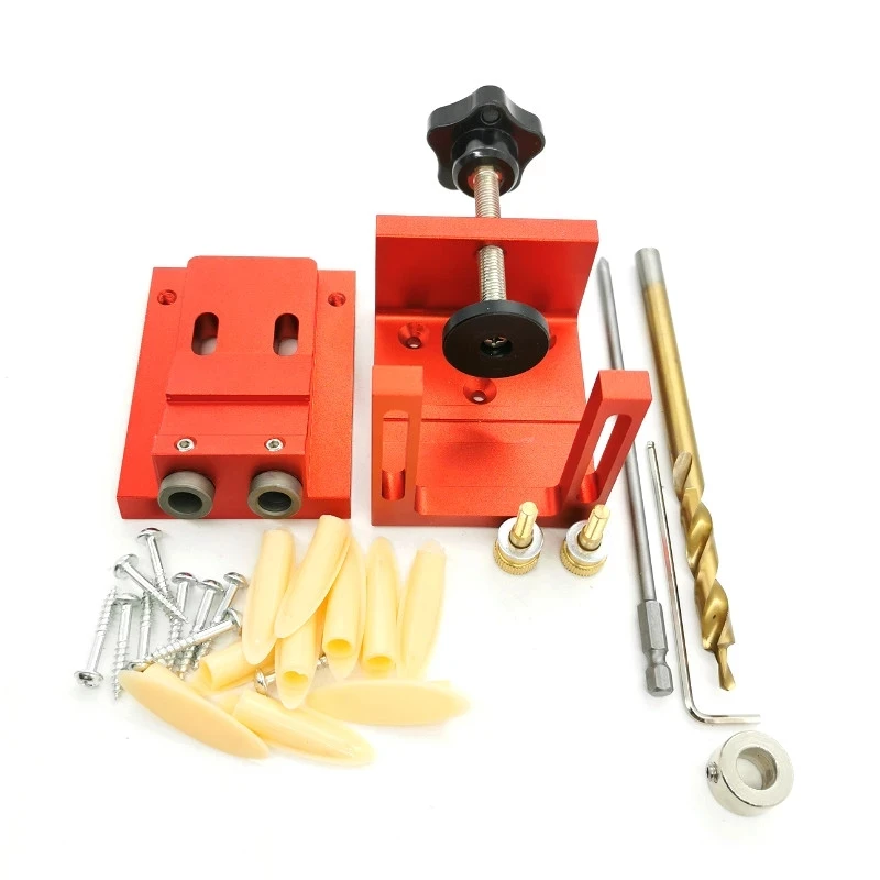 Alumínio Diagonal Hole Punch, Localização Pin Fixture, Guia De Perfuração De Bolso, Carpintaria Joinery Tool Set, 9,5mm