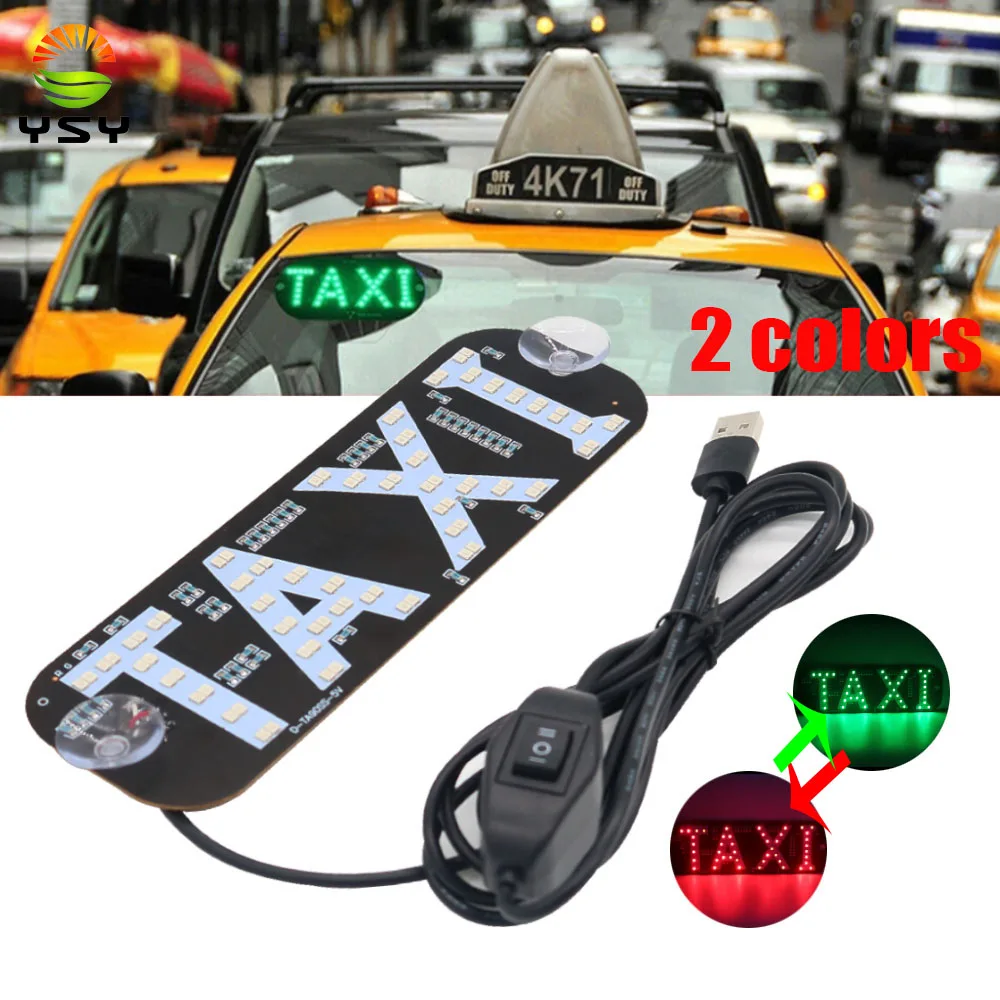 YSY 10x New Car Interior LED Indicator Light Taxi Panels Sign 2 Colors Warning Roof Light with USB 5V Long Life Windshield Lamp