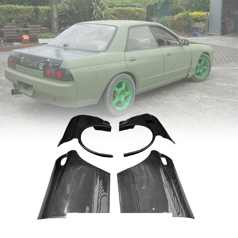 

For Nissan Skyline R32 GTR OE style Carbon Fiber Glossy Finished performance line 4-Door Rear Fender Mudguards (4Pcs) Body kits