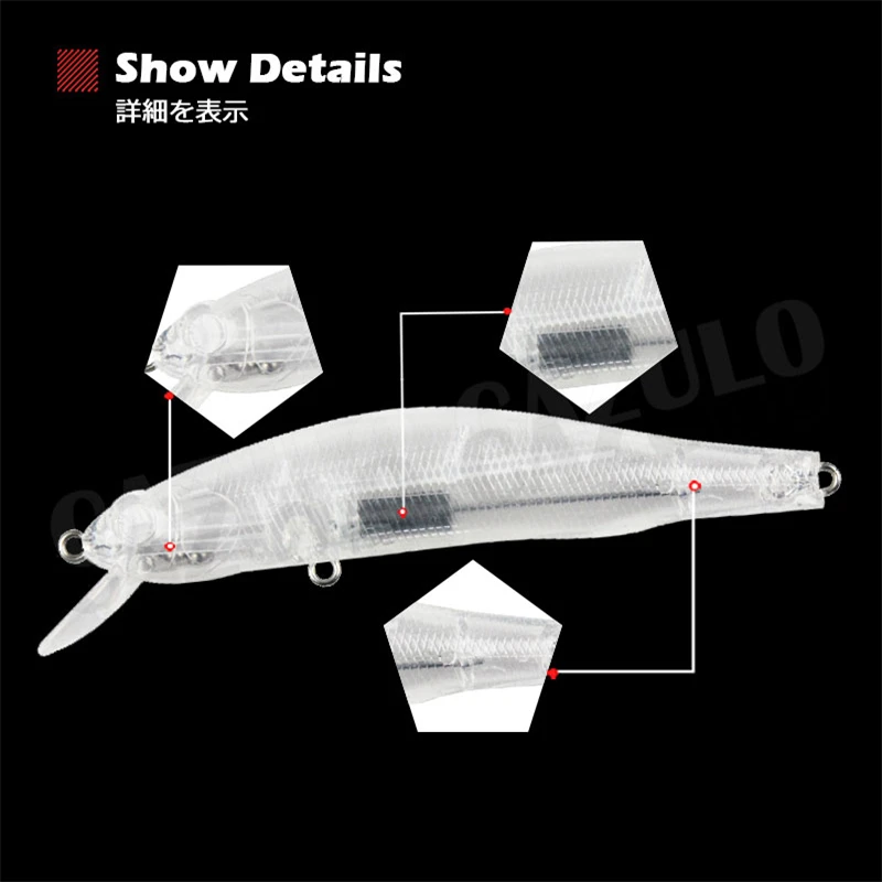 Blank Unpainted Minnow Fishing Accessories Lure Isca Artificial Weights 10-15.5g ABS DIY Sinking Wobblers Seabass Tackle Leurre