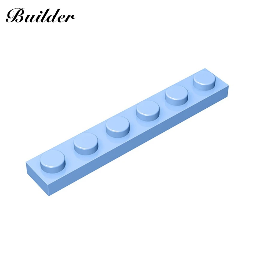 Little Builder 3666 MOC Thin Figures Bricks 1x6 Dots 10pcs Building Blocks DIY Creative Assembles Particles Toys for Children