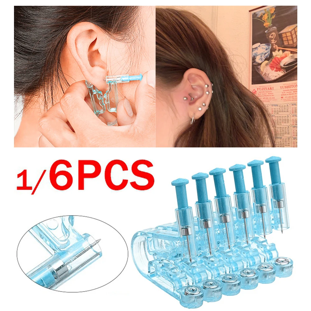 1/4/6/10 PCS Disposable Painless Ear Piercing Healthy Sterile Puncture Tool Without Inflammation for Earrings Ear Piercing Gun