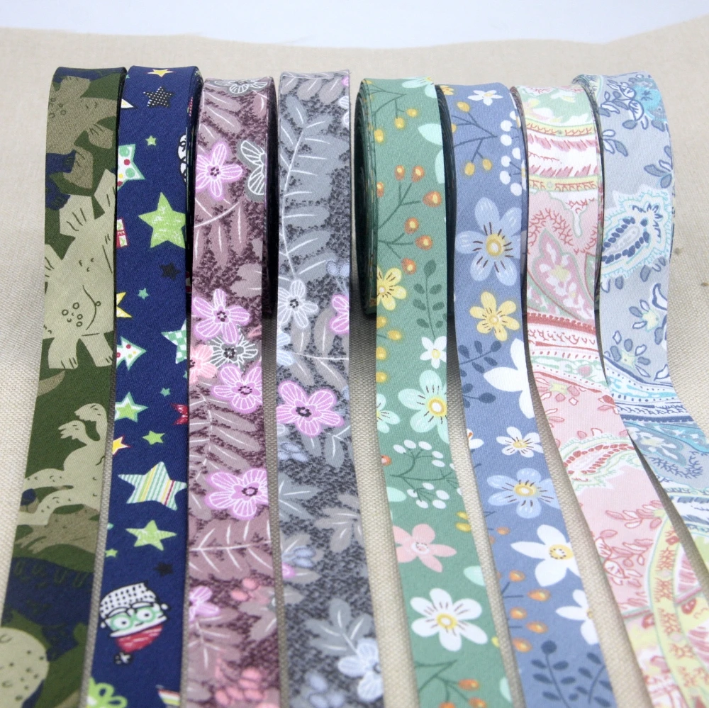 Printed Cotton Bias Tape, Folded, Folded, for Garment, Table Cloth, Quilt Craft, Sewing, DIY, 20mm, 5 Meters/Lot, New Arrival