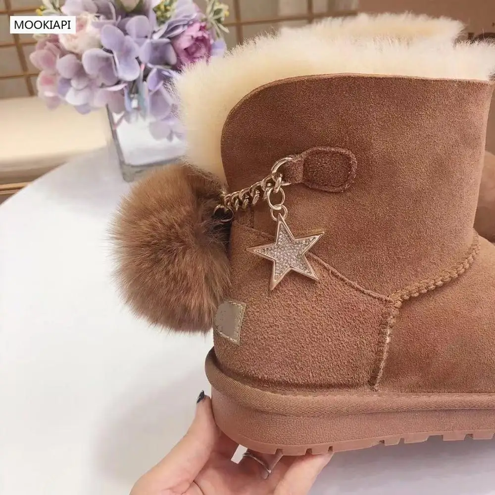 In 2019, Australia\'s top quality women\'s snow boots, real sheepskin, 100% natural wool, fashion lace women\'s shoes, free delivery