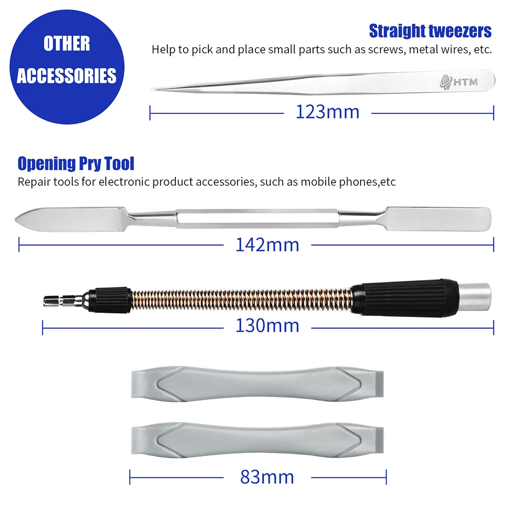 Htm chave de fenda de precisão magnética conjunto para o telefone computador portátil ferramentas reparo kit 128 em 1 phillips torx hex bit parafuso