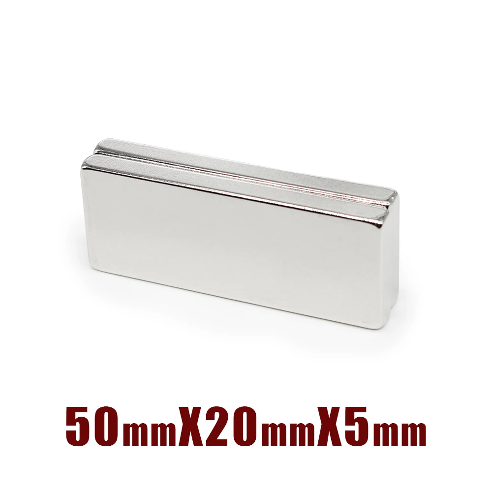 1/2/5/10PCS 50x20x5mm Quadrate Strong Powerful Magnets N35 Block Rectangular Neodymium Magnet 50x20x5 Permanent Magnets 50*20*5