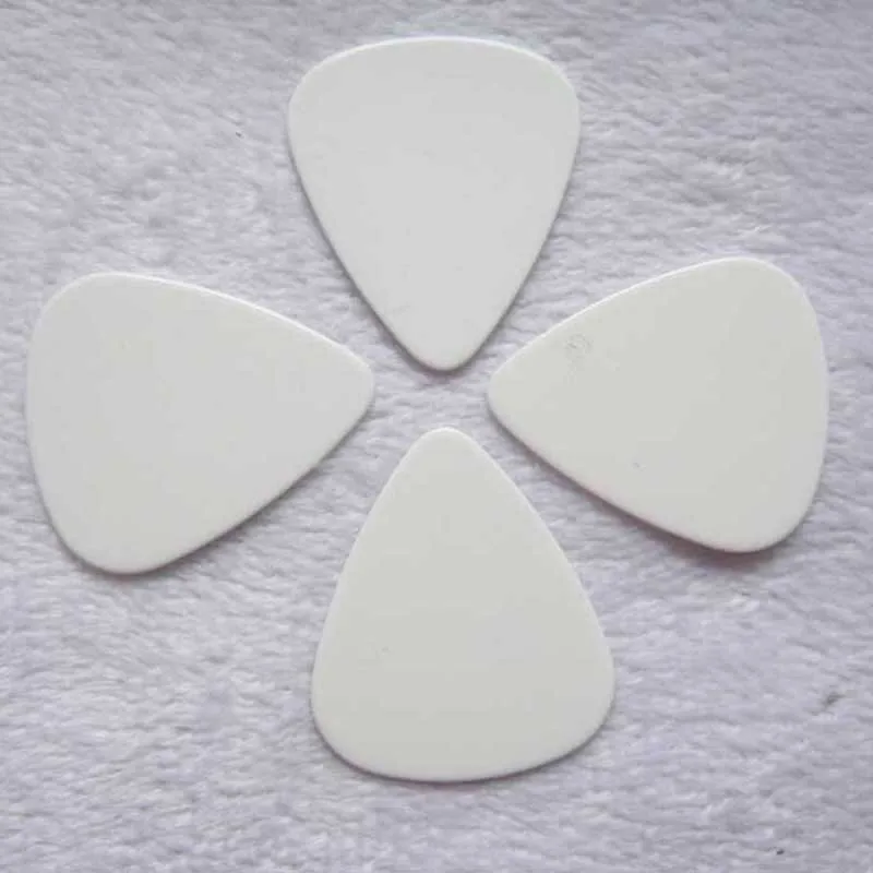 Pure White Guitar Picks, Celluloid Picks, Thin 0.46mm, Medium 0.71mm, Heavy 1.0mm, Solid White, No Logo, 500Pcs