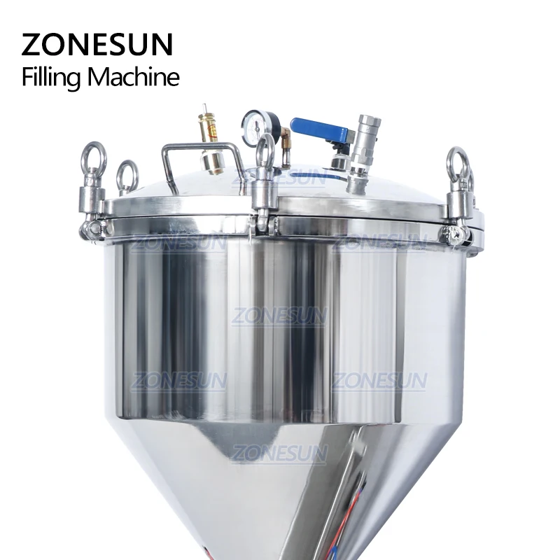 ZONESUN ZS-GTP1 Pressurized Paste Filling Machine for Viscous Liquid Honey Sauce Cosmetic Gel Cream Food Beverage Machinery