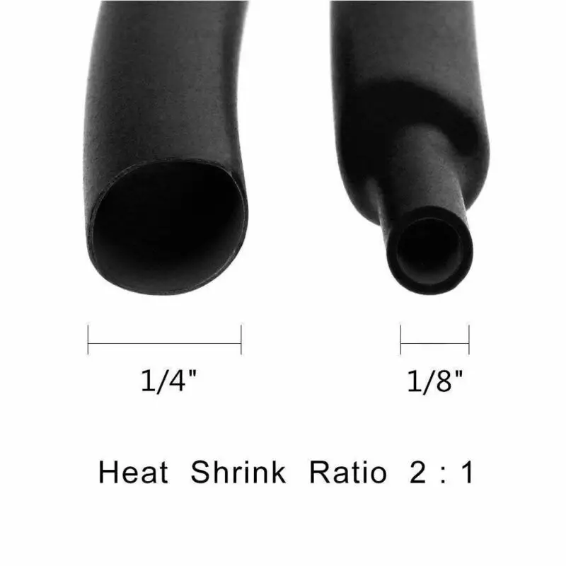 127pcs guaina termorestringente nera guaina isolante per cavi kit elettronico impermeabile guaina termorestringente rivestita in poliolefina