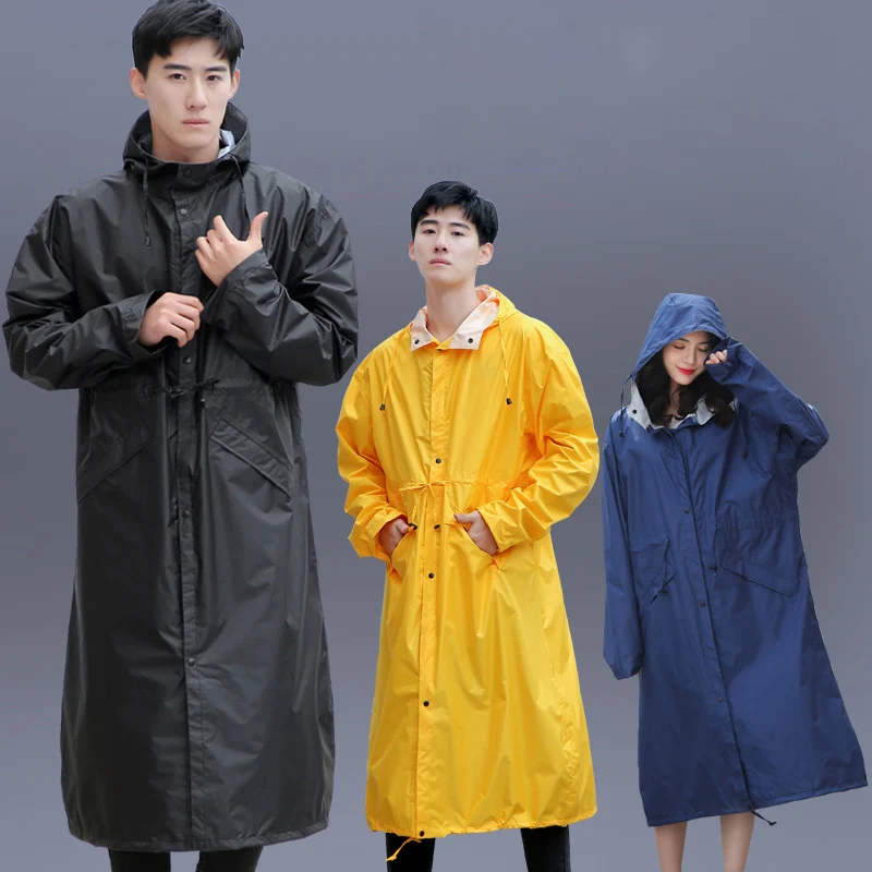 Men And Women Lightweight Breathable Raincoat Waterproof Lengthen Rain Coat Adults Outdoor Windproof Rain Jacket Long Rainwear