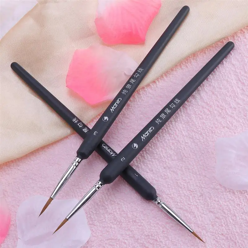 6pcs Weasel Hair Watercolor Nail Water Color Watercolor Nail Brushesbrush Line Drawing Pen Watercolor Kolinsky Brushe - Image 2
