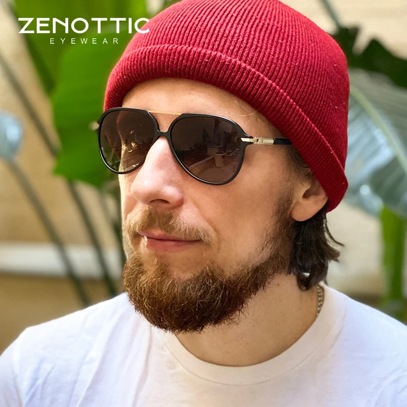 ZENOTTIC Prescription Sunglasses Men Polarized Optical Sun Glasses For Women Retro Bifocal Shades Myopia Progressive Eyeglasses