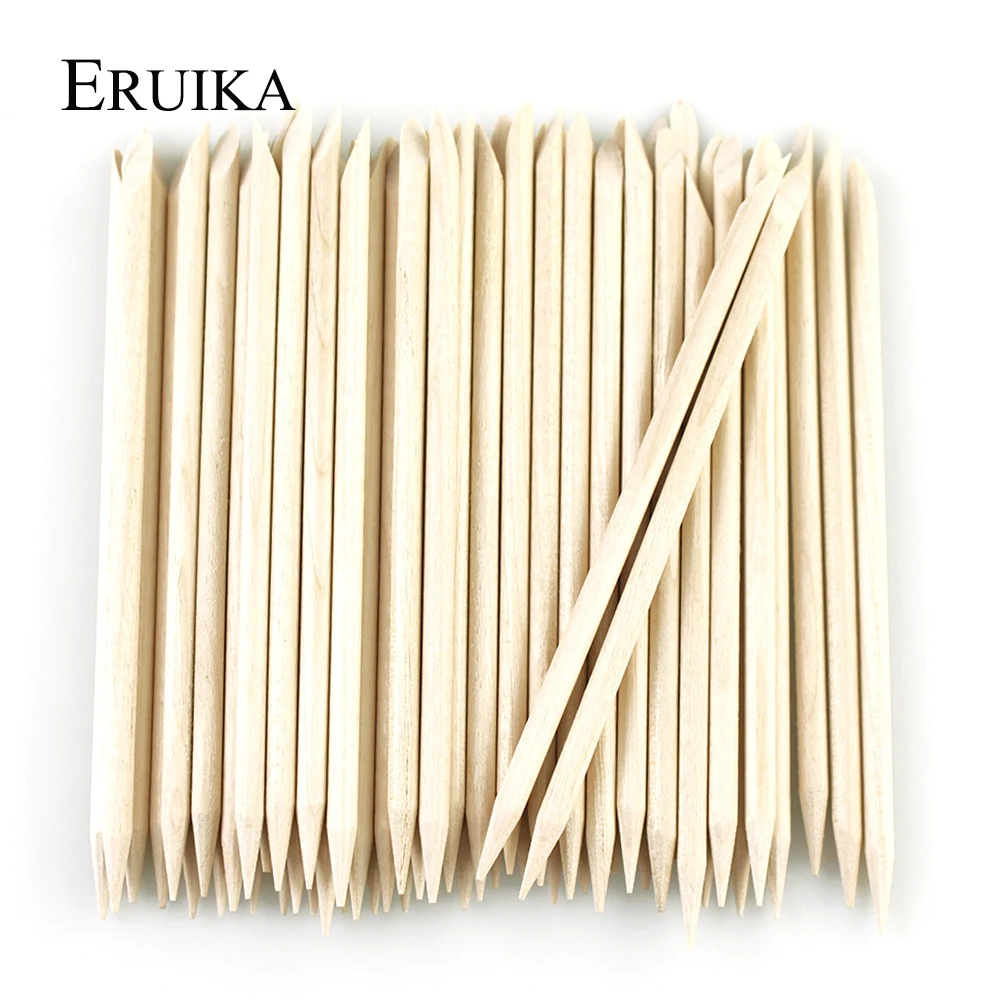 10/50/100pcs Orange Wood Sticks Wooden Cuticle Pusher Nail Cuticle Remover Manicure Pedicure Nail Salon Cuticle Tools