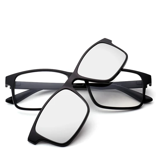 Imagen 2 del producto BCLEAR moda hombres mujeres TR90 montura de gafas con 5 lentes de sol Clip en gafas de sol graduadas polarizadas montura de gafas magnéticas