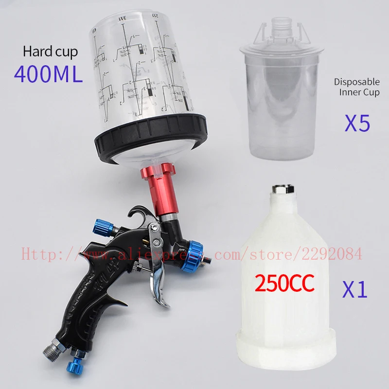 Professional spray gun manual spray gun mini spray gun 1.0mm 160cc 400cc 600cc paint mixing cup spray gun adapter spray gun part