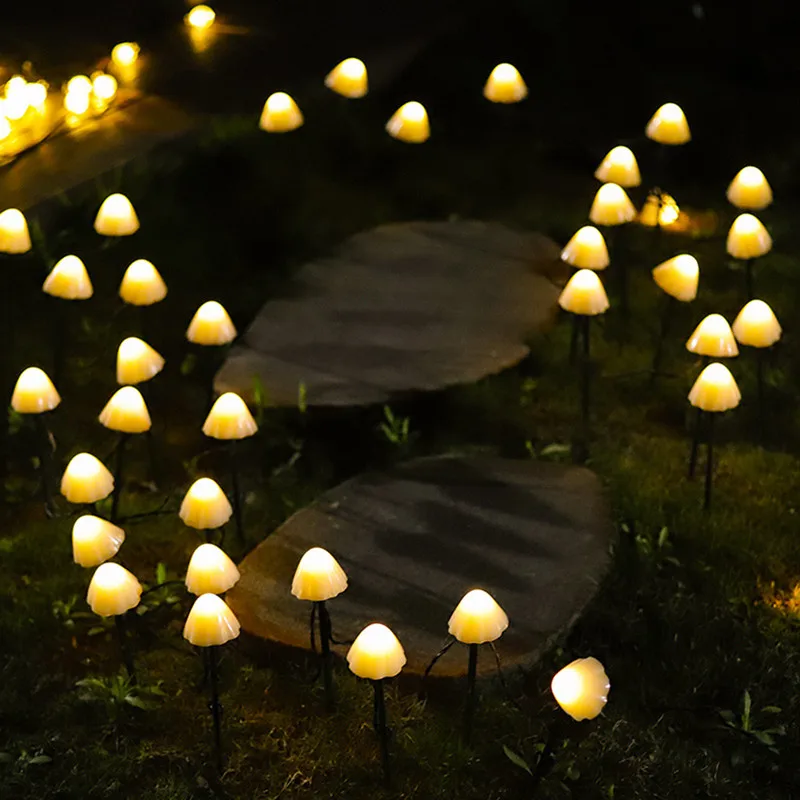 Solar Garden Lights Outdoor Waterproof LED Mushroom Lamp Cute Mushroom Light 8 Modes Christmas Decorations For Home 2023