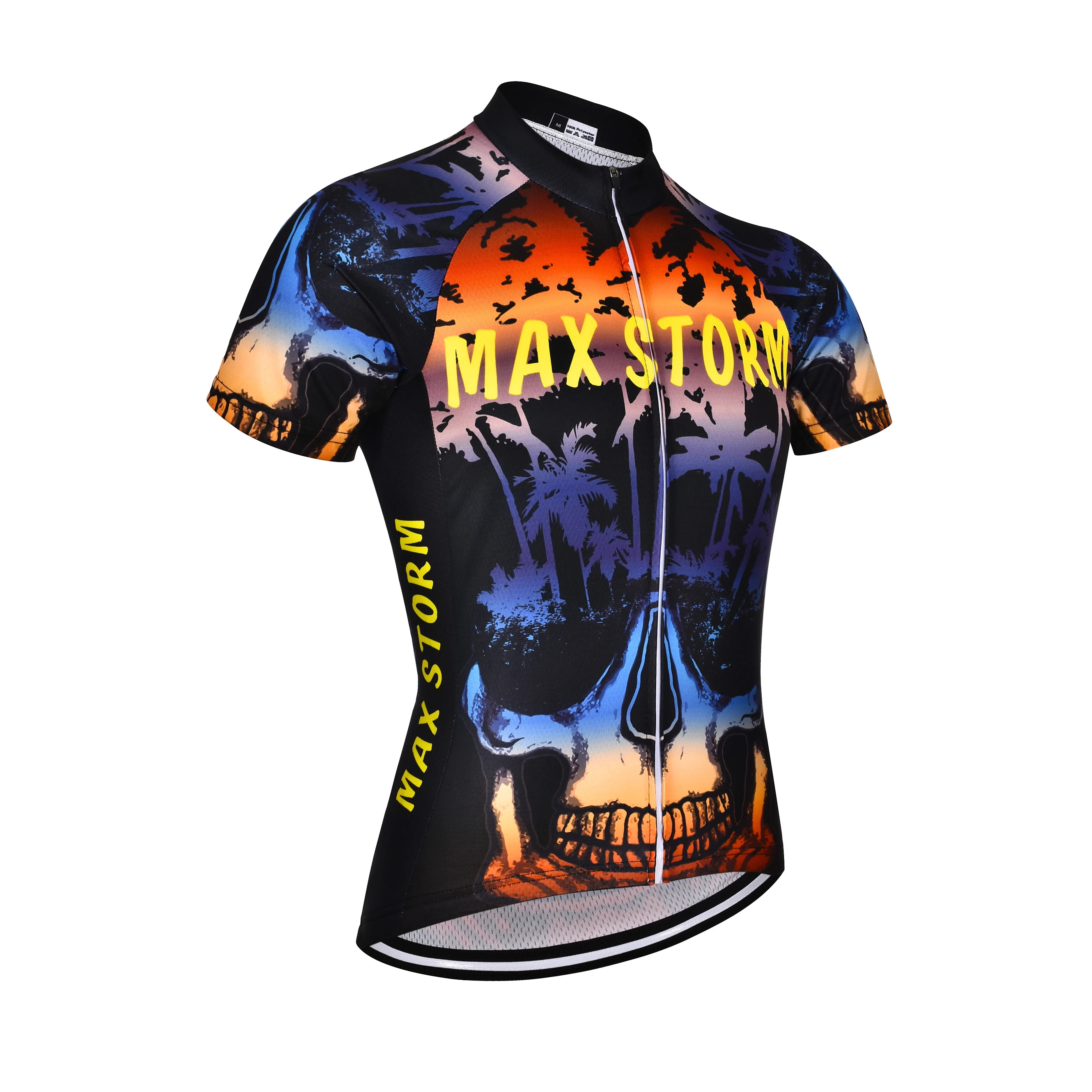 Max storm men's short-sleeved sports team breathable mountain bike bicycle sportswear cat zipper cycling jersey men