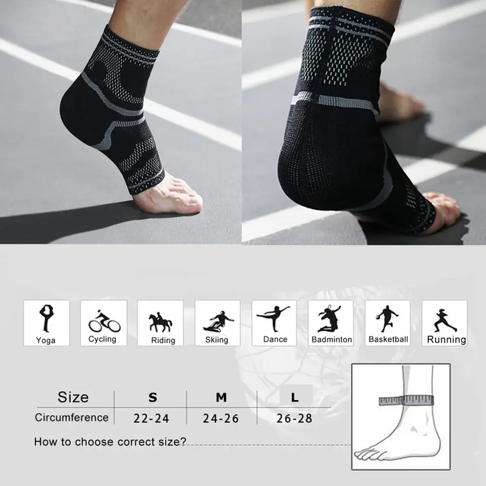 1 PC Professional Compression Ankle Bandage Sleeves Sports Anklets Injury Protector Fitness Running Ankle Protection Straps