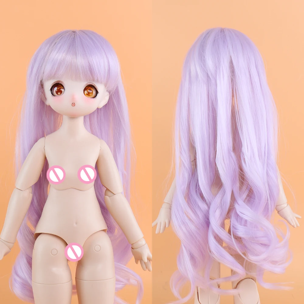 Sonho fada 1/4 boneca peruca com capa de silicone em linha reta, cabelo encaracolado adequado para 16 Polegada bjd dd bonecas, apenas cabelo à venda