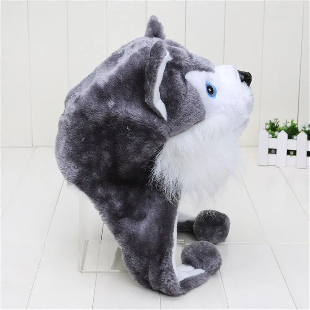 Moda novedosa orejera lobo sombrero gorra estilo Animal sombrero juguetes sombrero mascota Huskies sombrero