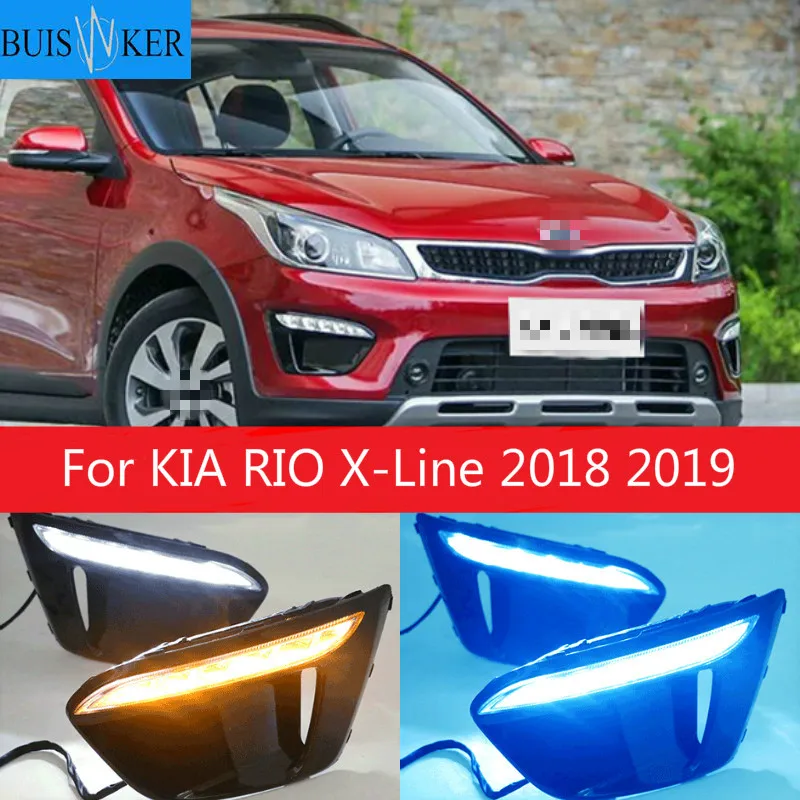 

For KIA RIO X-Line 2018 2019 LED DRL headlight headlights daytime running lights fog lights fog light foglights Russian version