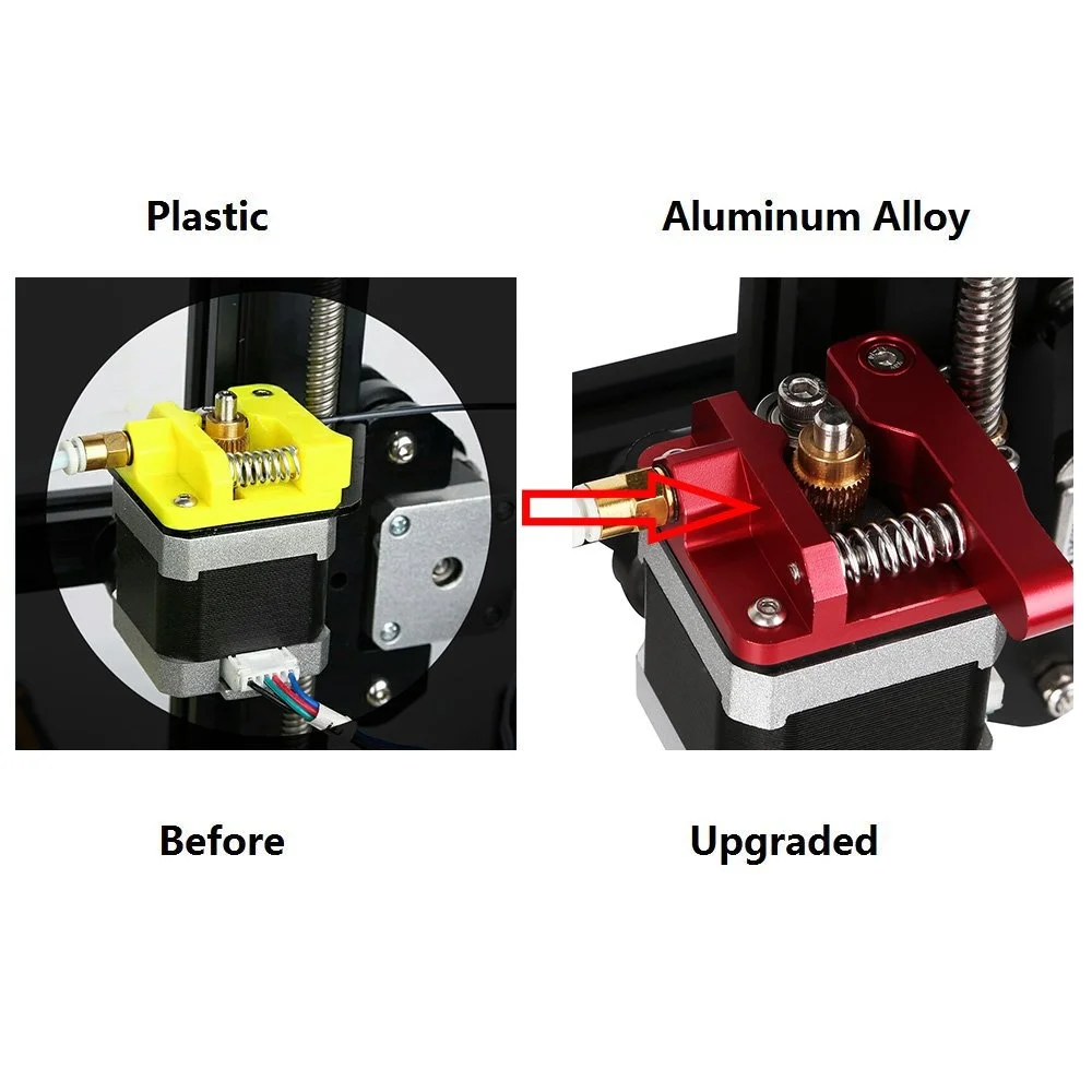 Extrusora de CR-10 de bloque de aluminio de repuesto actualizado, unidad de alimentación MK8, impresora 3D para Creality Ender CR-10S CR-10 S4