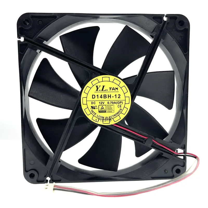 

D14BH-12 140mm Cooling Fan 140X140X25mm High Speed 2500RPM 0.40A Yate Loon Computer Cooling Fan Dual Ball Bearing Y.L Fan