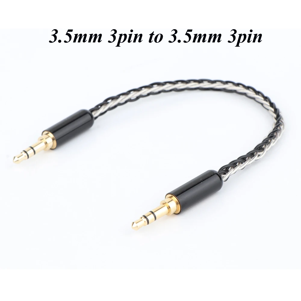 10cm posrebrzane 3.5mm męski na 3.5mm męski kabel Audio Stereo Hifi Audio przewód Aux do słuchawek, smartfonów, uwaga