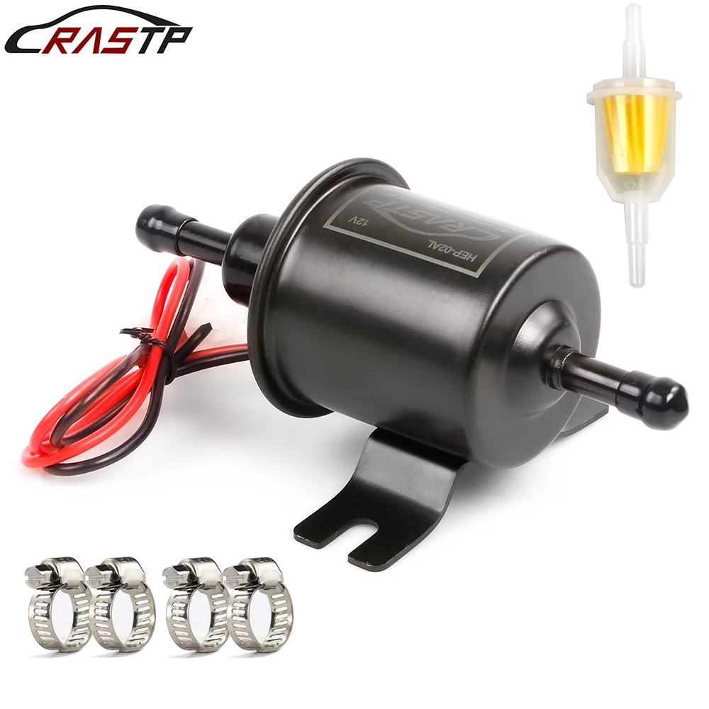 RASTP-Universal Inline Fuel Pump 12v Electric Transfer Low Pressure Gas Diesel Fuel Pump 2.5-4psi HEP-02A RS-FP009-TP-L