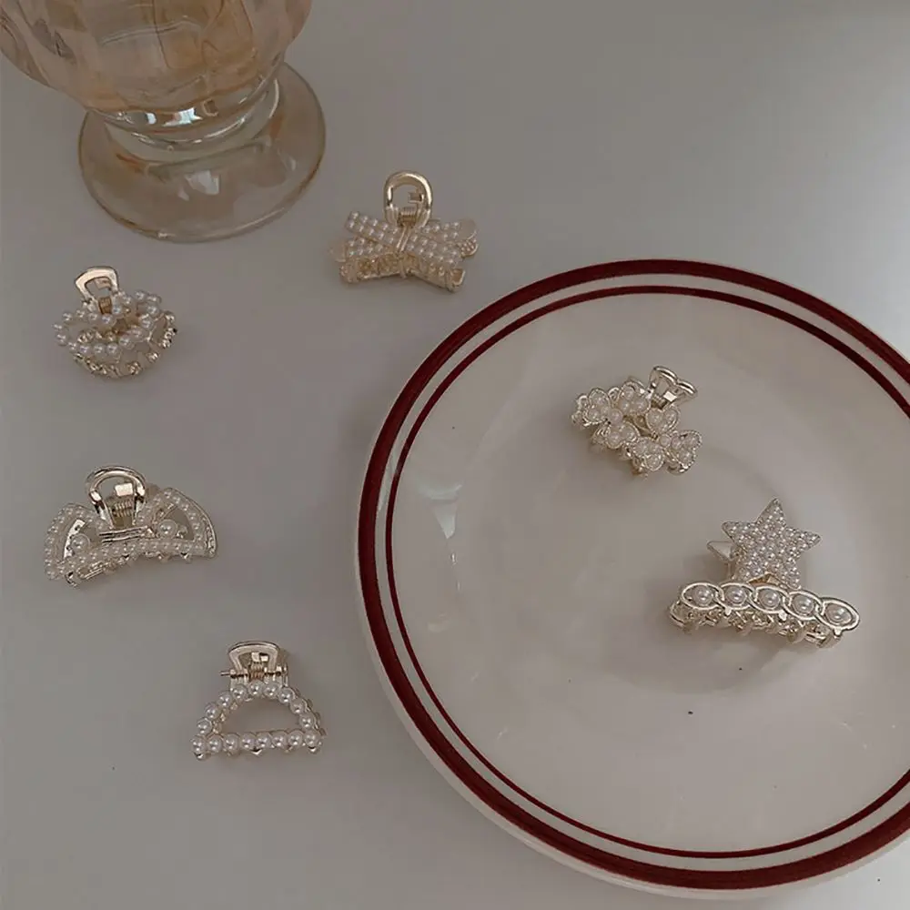 الرجعية جميل الحب القلب أرنب الحد الأدنى نمط اللؤلؤ النساء دبوس الشعر إكسسوارات الشعر مشبك السلطعون الصغيرة القوس مشبك شعر