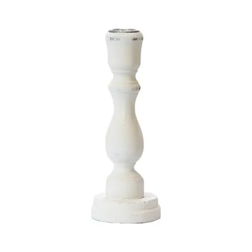 Wood Tumbled Candlestick 18 cm