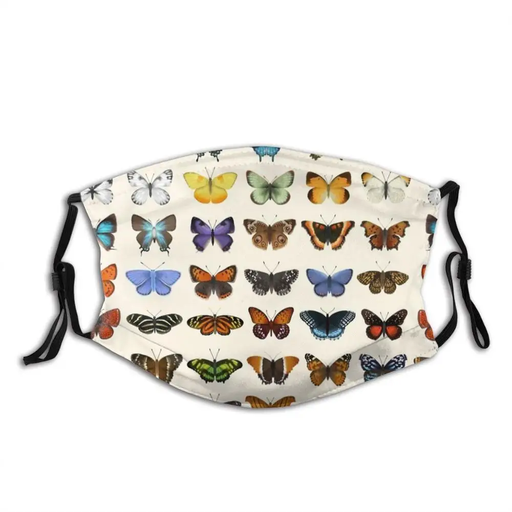 

Butterflies Of North America Funny Print Reusable Pm2.5 Filter Face Mask Science Chart Biology Eleanor Lutz Tabletop Whale