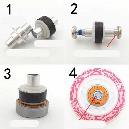 8 Uds. Núcleo magnético LED Flash brillo patines rueda 6mm casquillo imán célula patín en línea ruedas brillantes disco volador espaciador