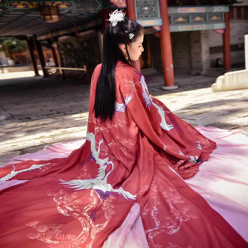 

Hanfu Dress gril Chinese Traditional HanFu Women Photography Dress Fairy Cosplay Folk Ancient Costume New Year Party Embroidery