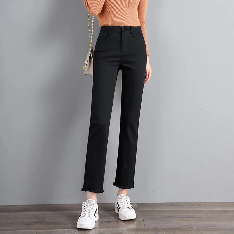 2021 spring new high-waist slim stretch trousers