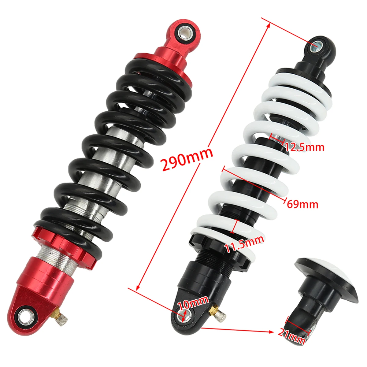 Universal 290mm M10 Rear Shock Absorber Suitable For Scooter Kart Four Wheel All-terrain Vehicle Motorcycle Dirt Pocket Bike