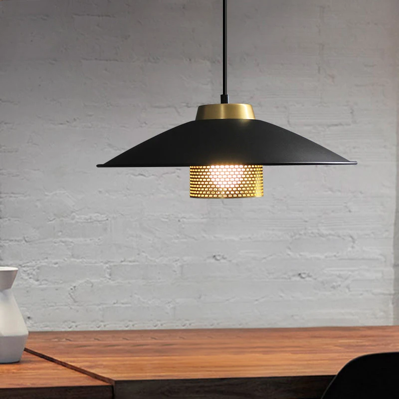 E27 Metal Single Head Pendant Light Living Room Dining Bedroom Suspension Lamp Restaurant Bar Cafe Hotel Aisle Hanging Light