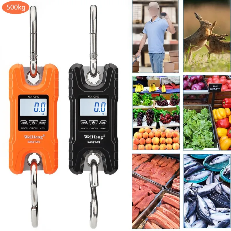 Crane Scale Digital Weight 300kg 150kg/50g 200kg/100g 500kg/100g Heavy Duty Hanging Hook Scales Portable Digital Stainless Steel