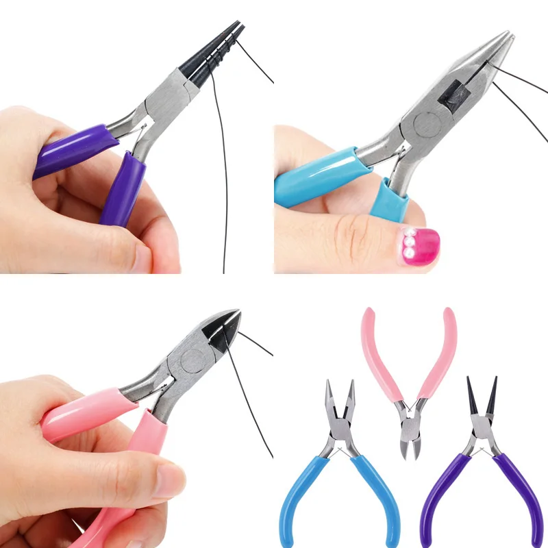 Jewelry Pliers Jewelry Repair And Making Tools Kit  Needle Wire Cutting and Round Nose Pliers  for Bracelet Earring Handmade