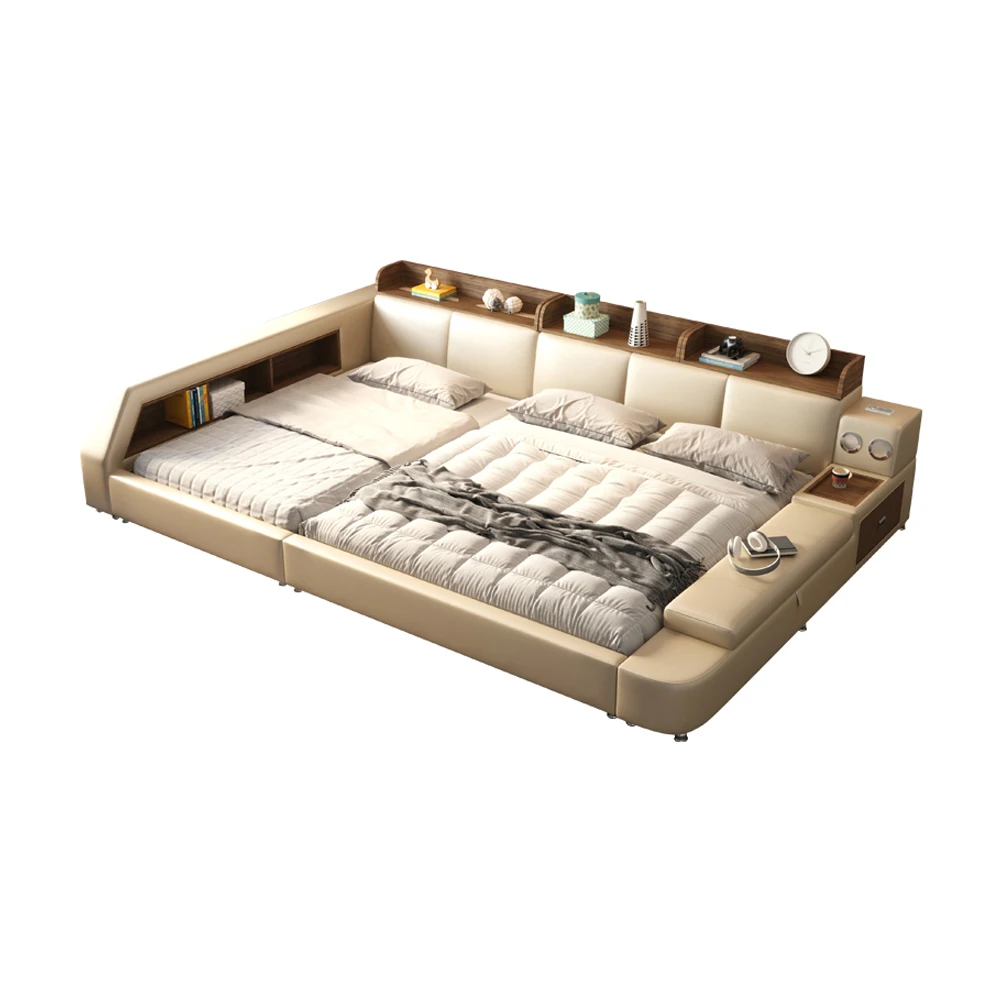 Smart bed frame camas bedroom set кровать двуспальная lit beds سرير  muebles de dormitorio мебель cama de casa Parent-child bed